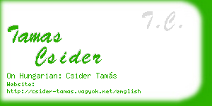 tamas csider business card